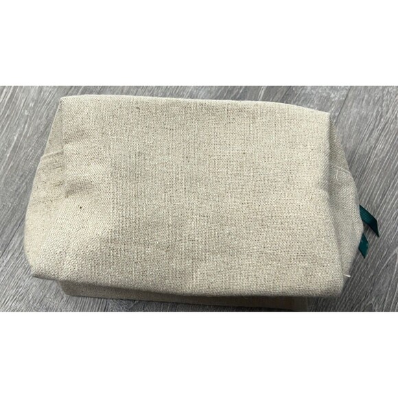 NUXE Paris Makeup Bag Travel Case Zip Close Designer Linen Cotton Beige Cottage - Picture 5 of 7